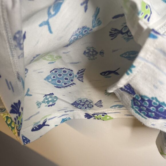 Tropical Escape Vintage Fish Sleeveless Collared Zip Front Coverup Dress large - Picture 6 of 7